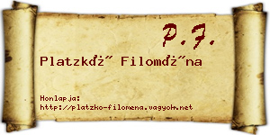 Platzkó Filoména névjegykártya